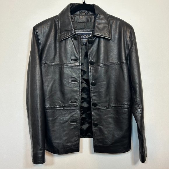 SAGUARO Black Genuine Leather Jacket - Picture 1 of 7